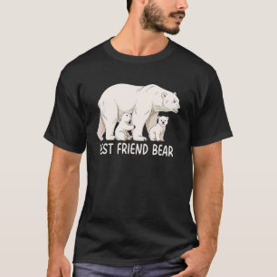 Camiseta Ursa Amiga com Dois Filhotes Família de Urso Polar