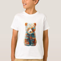 Ursa Cub Urso Artístico Abstrato Vibrante para Cri