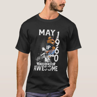 Camiseta Ursa de 65 anos de aniversário Lendas Maio 1960 65