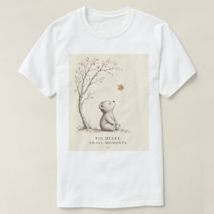 Camiseta Ursa de pelúcia estética fofa Folhas de outono Min