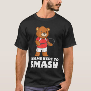 Camiseta Ursa Jogadora Competitiva de Badminton Engraçada S
