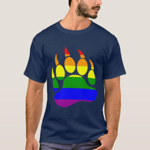 Camiseta Ursa Orgulho Gay Bandeira Arco-Íris Pata de Urso