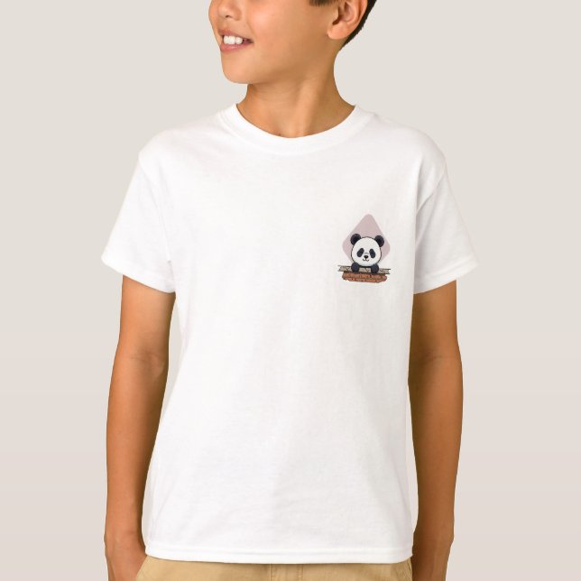Camiseta Ursa Panda Fofa Espiando Crianças (Frente)