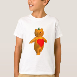 Camiseta Ursa Pequena e Fofa Com Cabeça de Abóbora