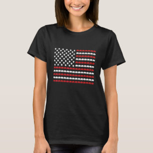 Camiseta Ursa Polar Impressão de Pata da Bandeira Americana
