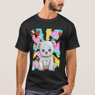 Camiseta Ursa Retro Bear Teddy Bear Morango de Criança de V