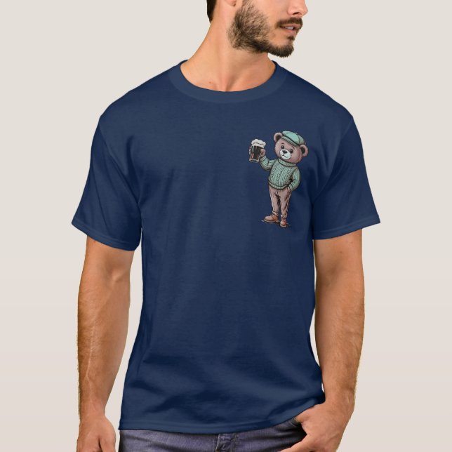 Camiseta Ursa Teddy Fofa Bebendo Cerveja (Frente)