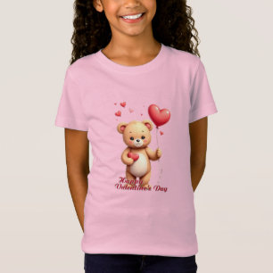 Camiseta Ursa Teddy Fofa com Coração – Feliz Dia dos Namora