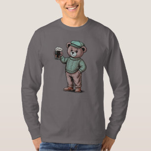 Camiseta Ursa Teddy Fofa Segurando Cerveja