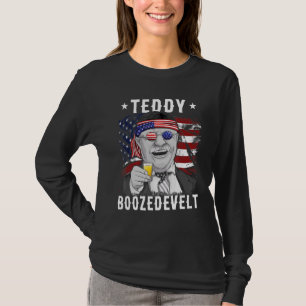 Camiseta Ursinho Boozedevelt 4 De Julho Dos Eua Flag Theodo