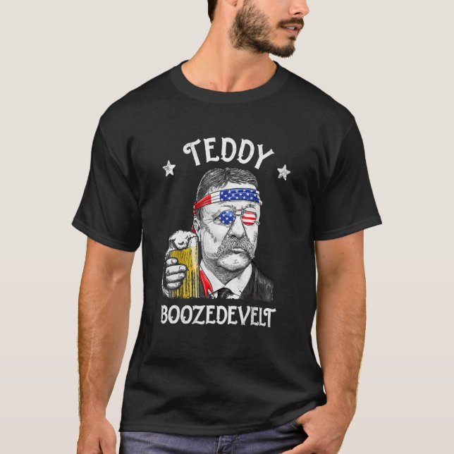 Camiseta Ursinho Boozedevelt Theodore Roosevelt 4 De Julho  (Frente)