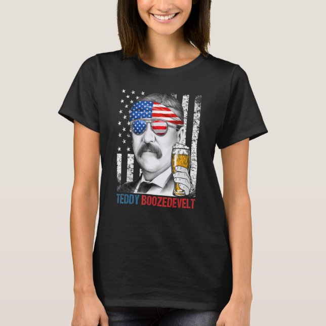 Camiseta Ursinho Boozedevelt Theodore Roosevelt 4 De Julho  (Frente)