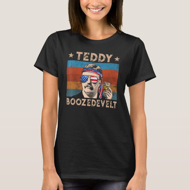 Camiseta Ursinho Boozedevelt Theodore Roosevelt 4 De Julho  (Frente)