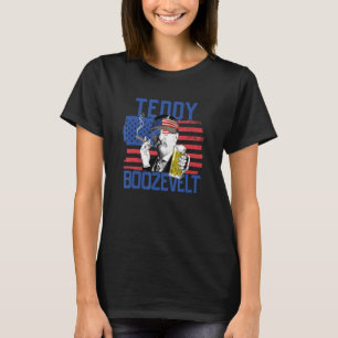 Camiseta Ursinho Boozevelt 4 De Julho Bebendo Theodore Roos