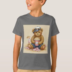 Camiseta Ursinho com pipoca na praia por Natasha Us