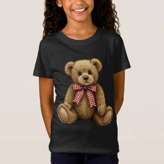 Camiseta Ursinho com um Arco vermelho verificado (Frente)