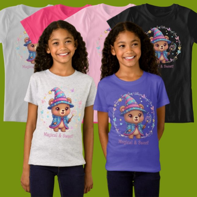 Camiseta Ursinho de Bruxo Fofo Roupas Mágicas Doces (Criador carregado)
