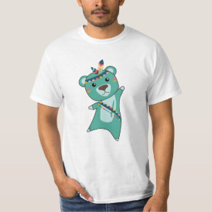 Camiseta Ursinho de Carnaval do Urso Turquesa Indiano
