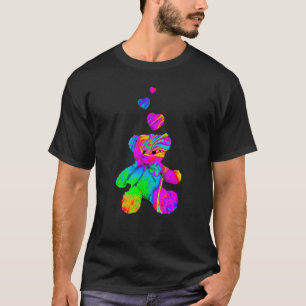 Camiseta Ursinho de cor do urso de pelúcia psicodélico com
