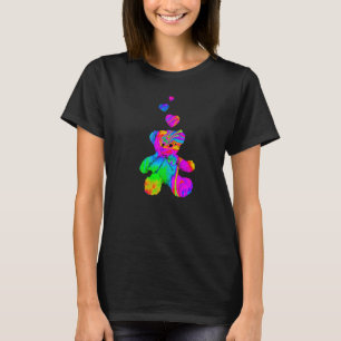 Camiseta Ursinho de cor do urso de pelúcia psicodélico com