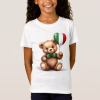 ursinho de peluche e balão com a bandeira italiana