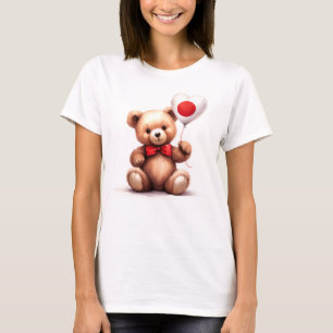 Camiseta ursinho de peluche e balão com a bandeira japonesa