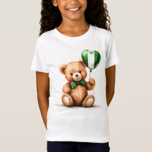 Camiseta ursinho de peluche e balão com a bandeira nigerian