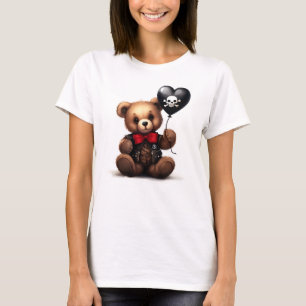 Camiseta ursinho de peluche e balão com a bandeira pirata.