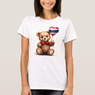 Camiseta ursinho de peluche e balão com a bandeira tailande