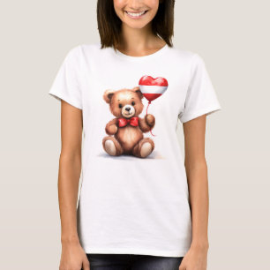 Camiseta ursinho de pelúcia e balão com a bandeira austríac