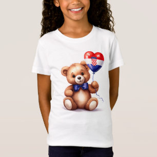 Camiseta ursinho de pelúcia e balão com a bandeira croata.