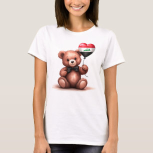 Camiseta ursinho de pelúcia e balão com a bandeira iraquian