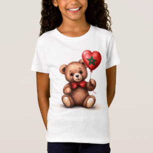 Camiseta ursinho de pelúcia e balão com a bandeira marroqui
