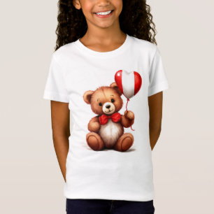 Camiseta ursinho de pelúcia e balão com a bandeira peruana.