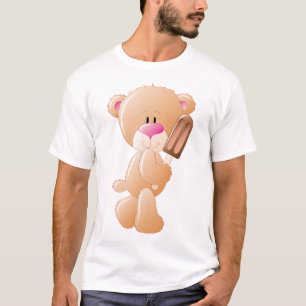 Camiseta Ursinho de pelúcia segurando picolé de sorvete de