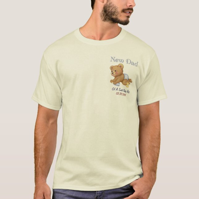 Camiseta Ursinho de rastreamento - Novo papai do garoto - P (Frente)