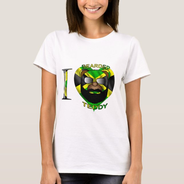 Camiseta Ursinho farpado Jamaica das senhoras LUV (Frente)