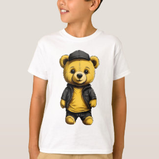 Camiseta Ursinho Hug: Simples Crianças De Urso Amarelo E Pr