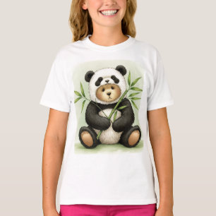 Camiseta Ursinho - Panda com Bamboo por Natasha Us