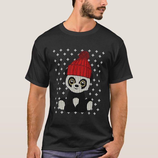 Camiseta Ursinho Panda Feio Papai Noel Natal (Frente)