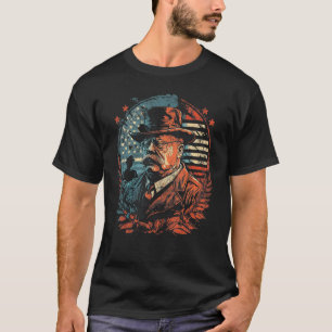 Camiseta Ursinho Roosevelt 4 de julho American Flag Patriot