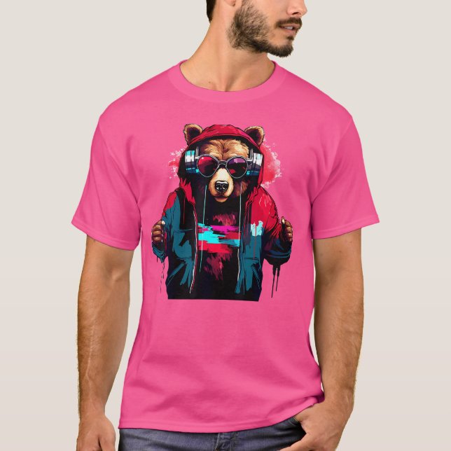 Camiseta Ursinho Techno Bear Music (Frente)
