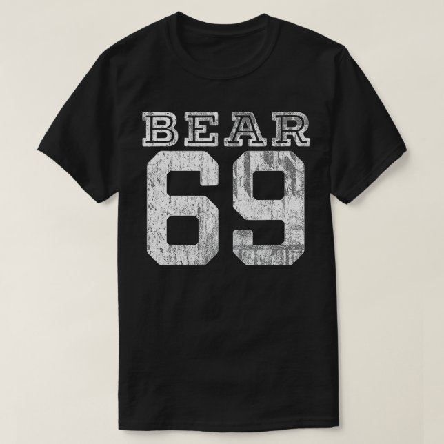 Camiseta Urso 69 para Ursos Amigáveis com Peles Design (Frente do Design)