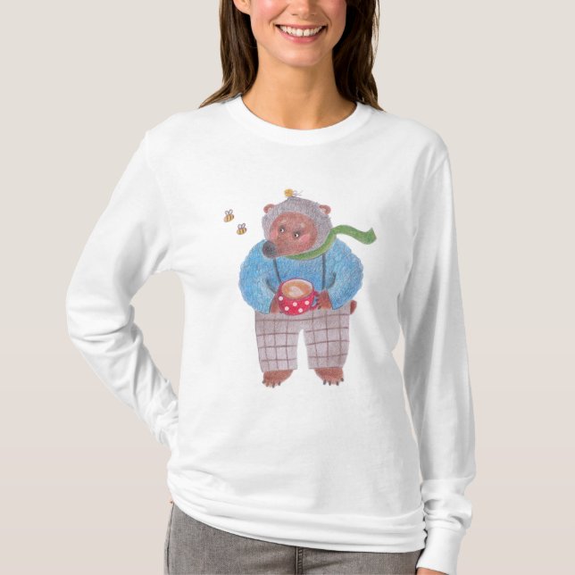 Camiseta Urso, abelhas e cappuccino (Frente)