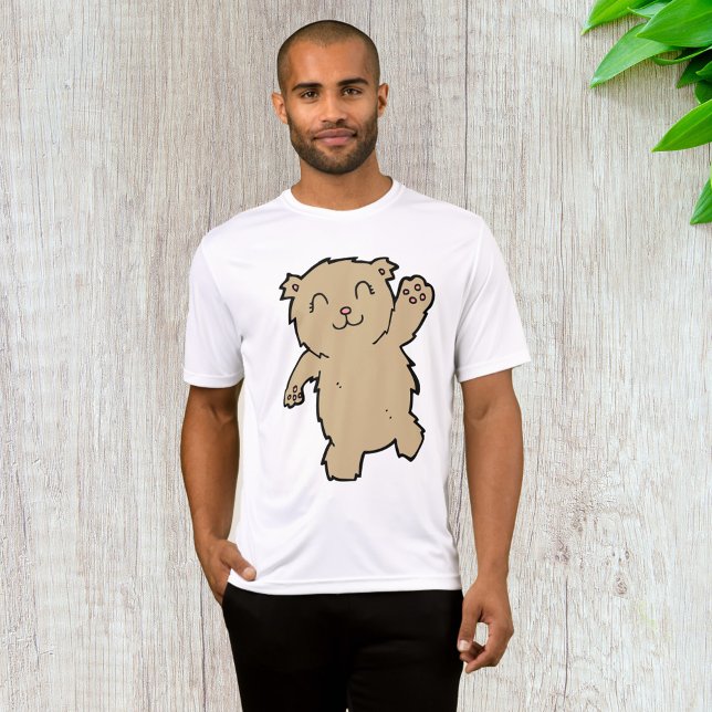 Camiseta Urso Adorável Acenando e Sorridente (Criador carregado)