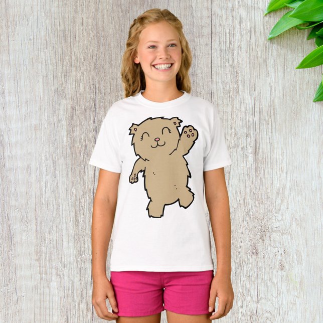 Camiseta Urso Adorável Acenando e Sorridente (Criador carregado)
