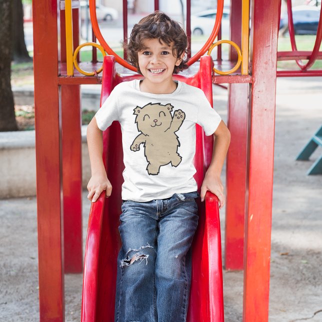 Camiseta Urso Adorável Acenando e Sorridente (Criador carregado)