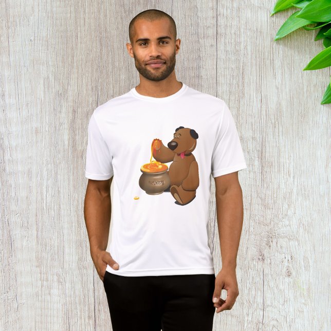 Camiseta Urso Adorável de Amor com Pote de Mel (Criador carregado)
