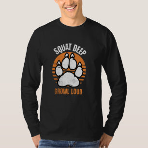 Camiseta Urso Agachado Rosnar Profundo Alto Engraçado Orgul