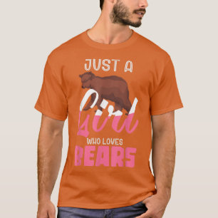 Camiseta Urso Amante de os animais Castanho- Urso-Meninas